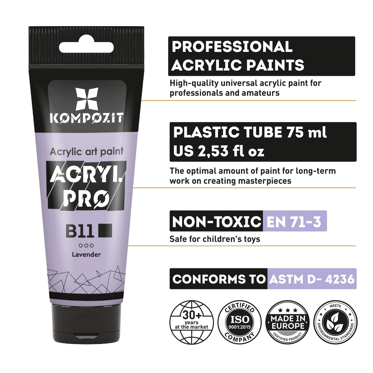Pastelna akrilna boja ACRYL PRO ART Kompozit 75 ml