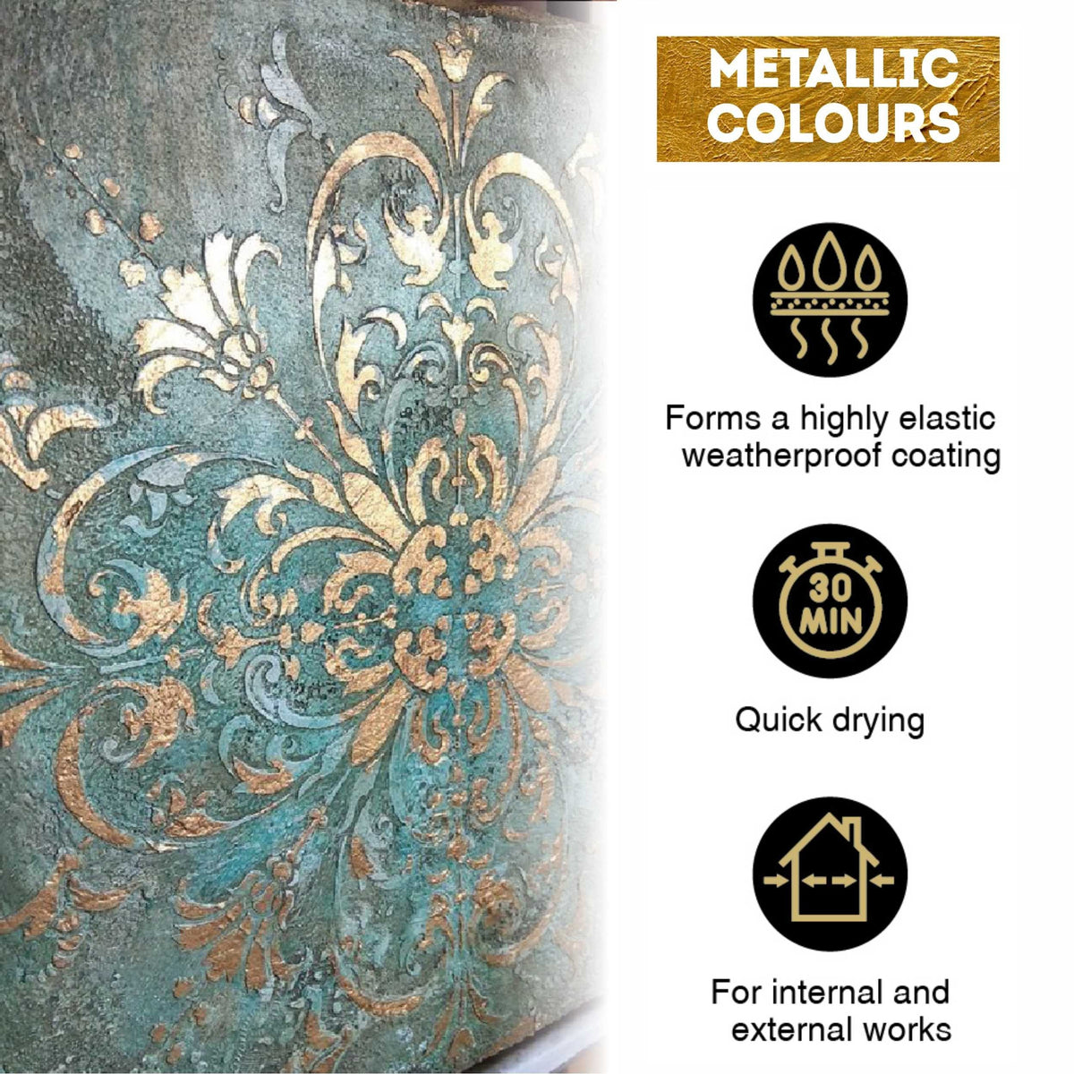 Set metalnih akrilnih boja ACRYL PRO Kompozit 12x20 ml