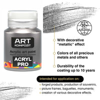 Set metalnih akrilnih boja ACRYL PRO Kompozit 9x20 ml