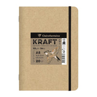 Kraft papirni blok CLAIREFONTAINE 115 g/m² – A5 – A4, 20 listova