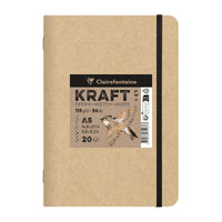 Kraft papirni blok CLAIREFONTAINE 115 g/m² – A5 – A4, 20 listova