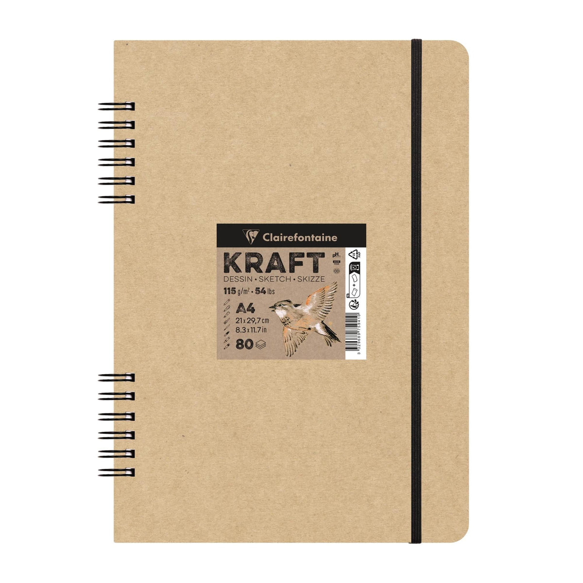 Kraft skicovací blok CLAIREFONTAINE 115 g/m² A5 – A4 - 80 listova