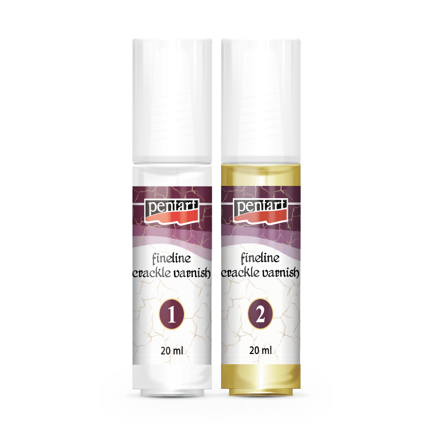 Krakelirajući lak Pentart Fineline s finim pukotinama, 2-komponentni, 2x 20 ml set