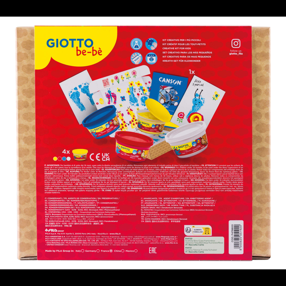 Kreativni set GIOTTO be-bè My Little Feet za otiske ruku i stopala – 5 kom