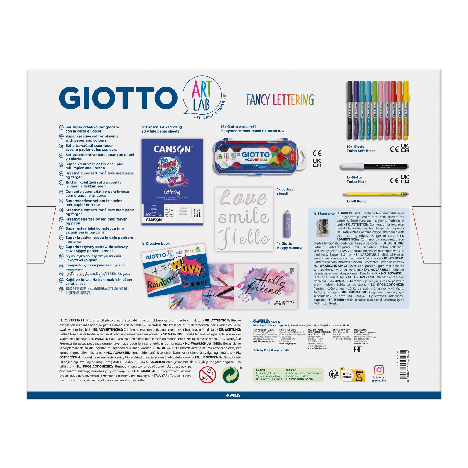 Kreativni set GIOTTO Fancy Lettering - 45 kom