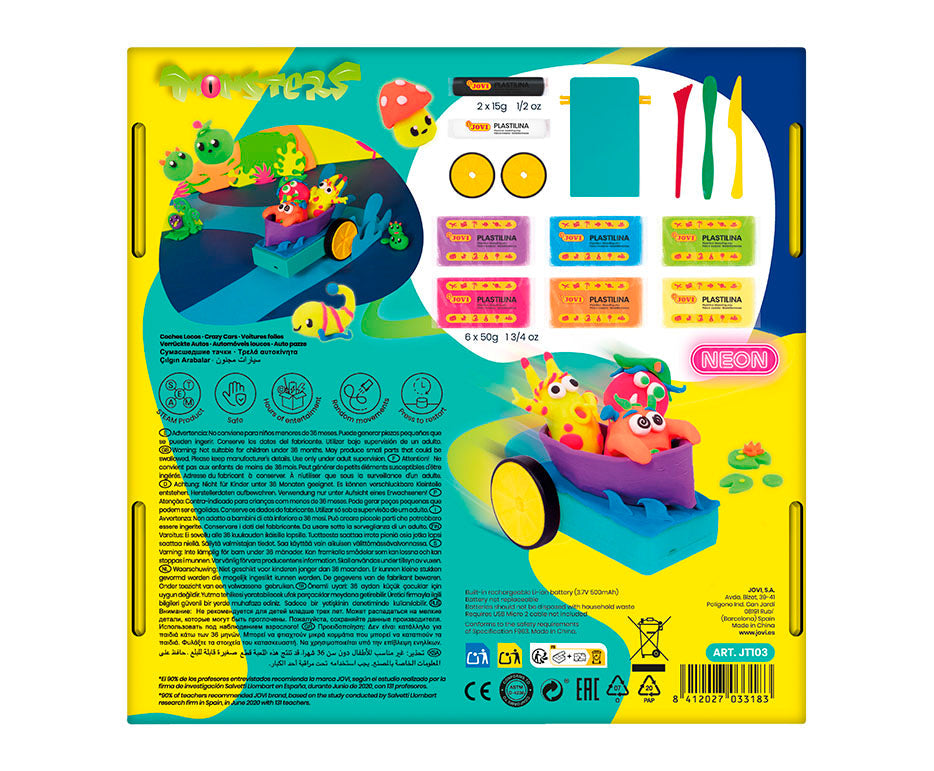 Kreativni set za modeliranje Jovi Tech Crazy Cars Čudovišta - 14 kom