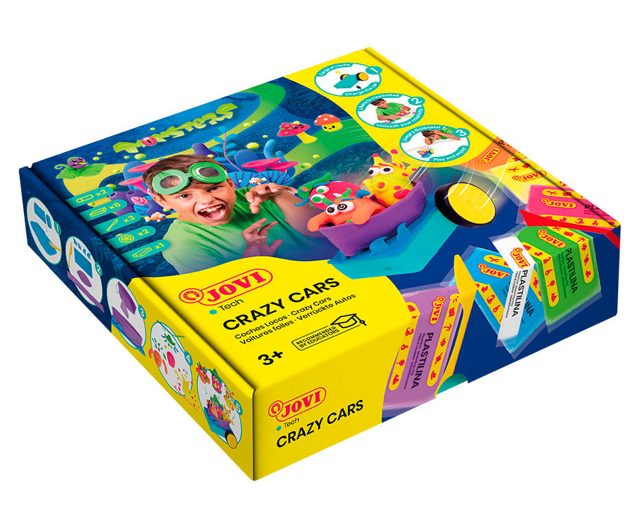 Kreativni set za modeliranje Jovi Tech Crazy Cars Čudovišta - 14 kom