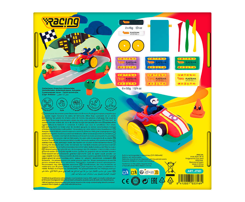Kreativni set za modeliranje JOVI Tech Crazy Cars Utrke 14 kom