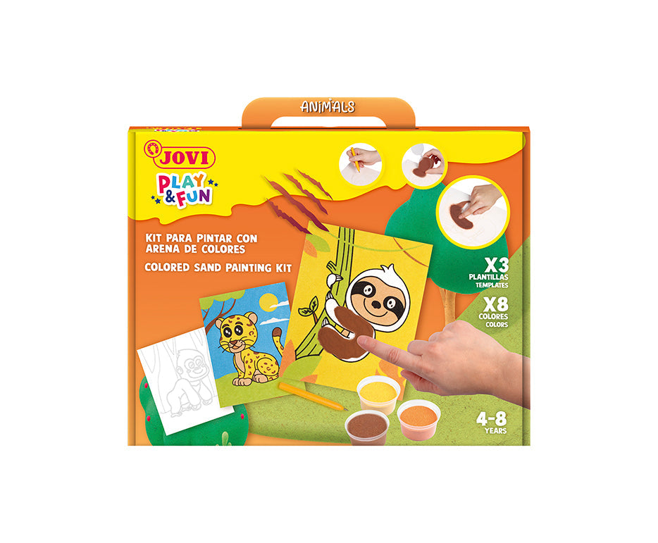Kreativni set za slikanje pijeskom JOVI Play&Fun Životinje – 12 dijelni