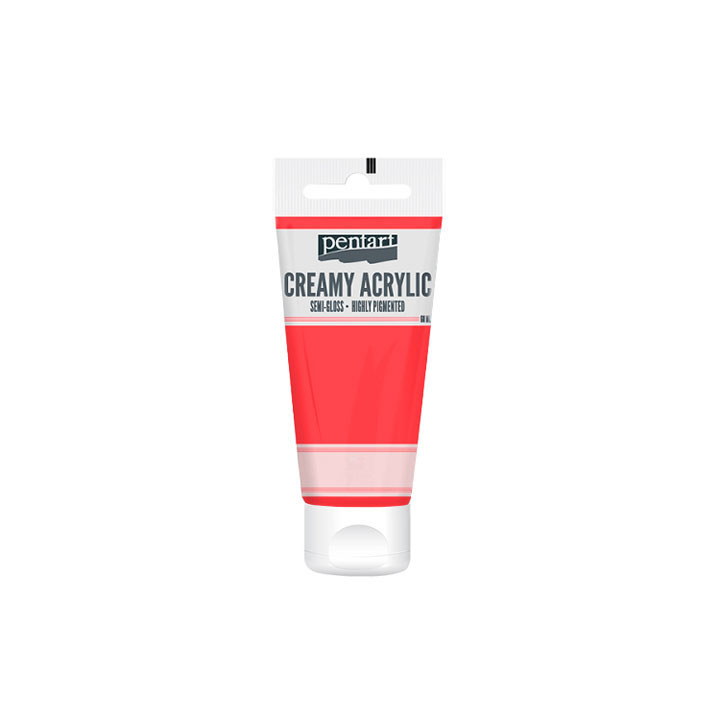 Kremasta akrilna boja polusjajna Pentart 60 ml – crvena