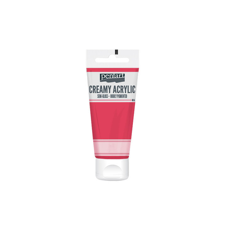 Kremasta akrilna boja polusjajna Pentart 60 ml – karmin crvena