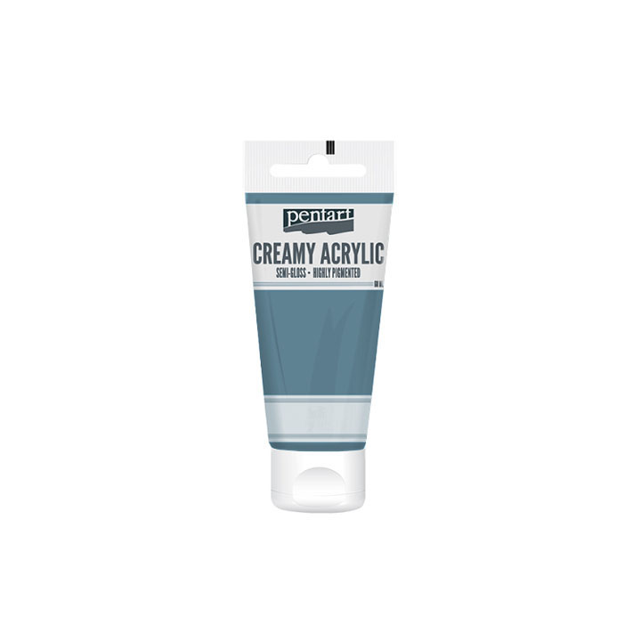 Kremasta akrilna boja polusjajna Pentart 60 ml – siva
