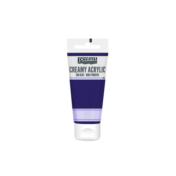 Kremasta akrilna boja polusjajna Pentart 60 ml – tamna purpurna