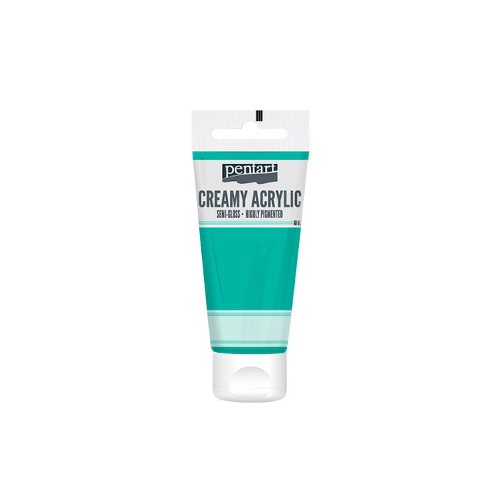 Kremasta akrilna boja polusjajna Pentart 60 ml – tirkizno-zelena