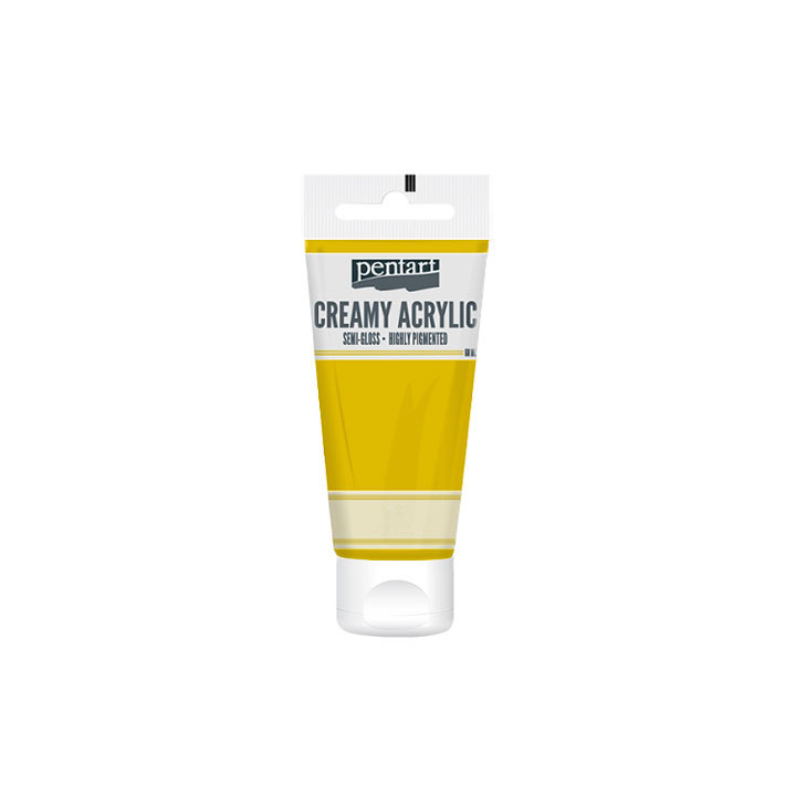 Kremasta akrilna boja polusjajna Pentart 60 ml – žuta