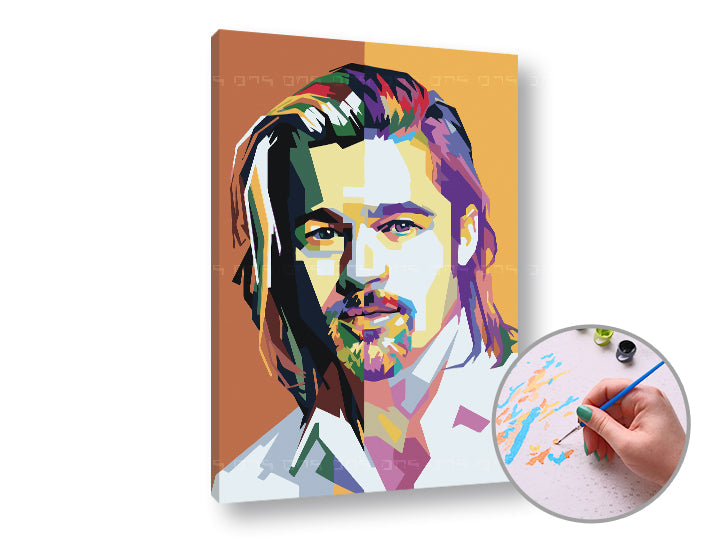 Maľovanie podľa čísel BRAD PITT | nízka náročnosť — obrázok 2