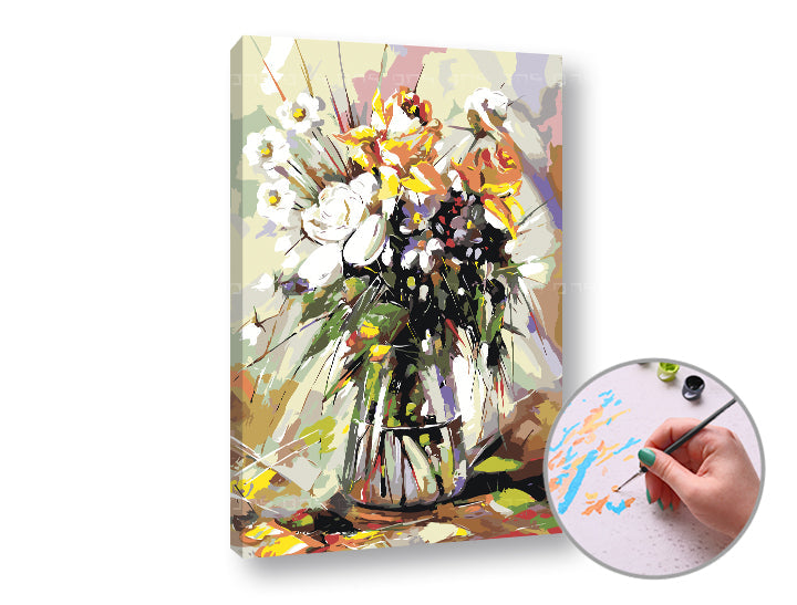 Malen nach Zahlen LUCKY FLOWERS IN THE PASSION | mittlerer Schwierigkeitsgrad | ARTMIE