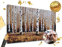 Maľovanie podľa čísel PREMIUM GOLD | Brezový les — obrázok 2