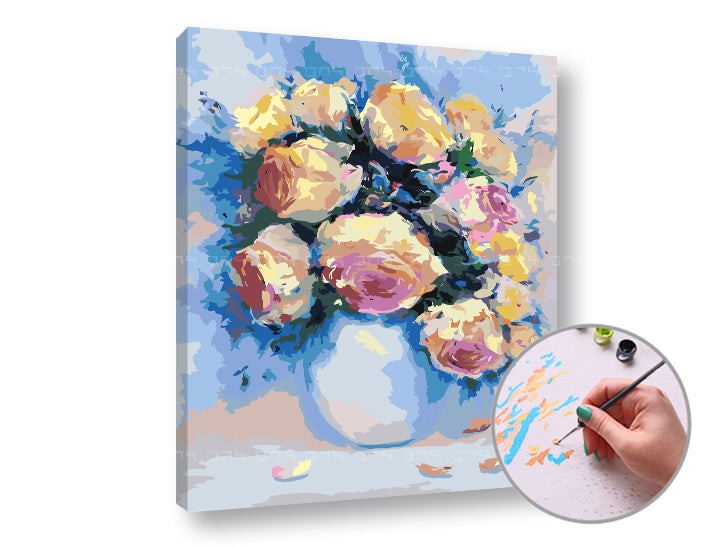 Maľovanie podľa čísel ROSES IN THE PASSION | nízka náročnosť — obrázok 1