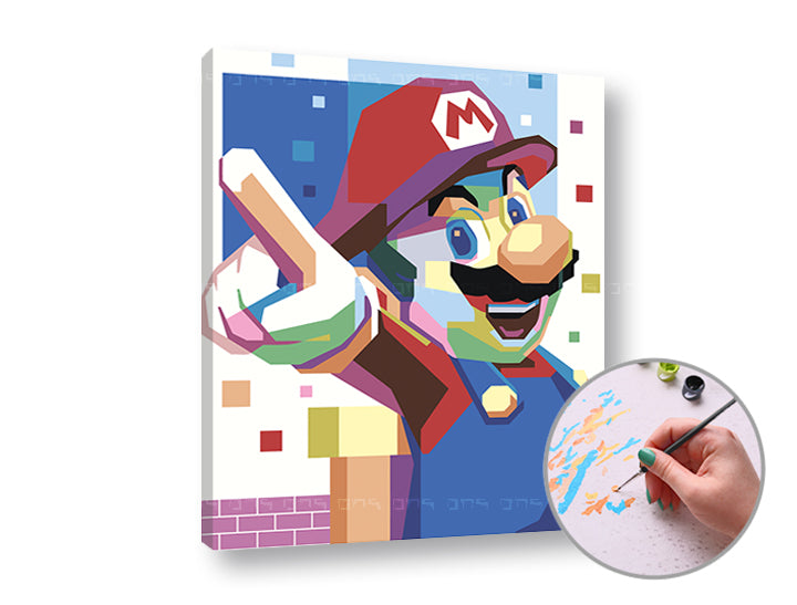 Maľovanie podľa čísel SUPER MARIO | nízka náročnosť — obrázok 1