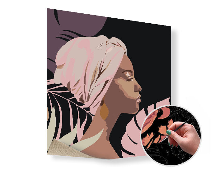 Maľovanie podľa čísel ŽENA | nízka obtiažnosť SPECIAL BLACK EDITION — obrázok 4