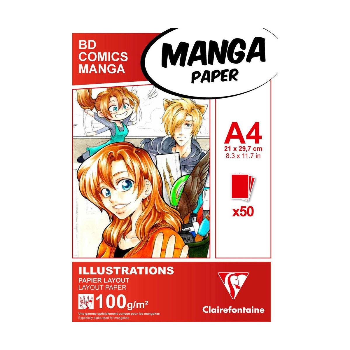 Manga Layout blok Clairefontaine 100 g/m² A5 – A3 - 50 listova
