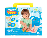 Mekani prirodni plastelin JOVI My First 4 x 38 g – + 3 drvena pečata