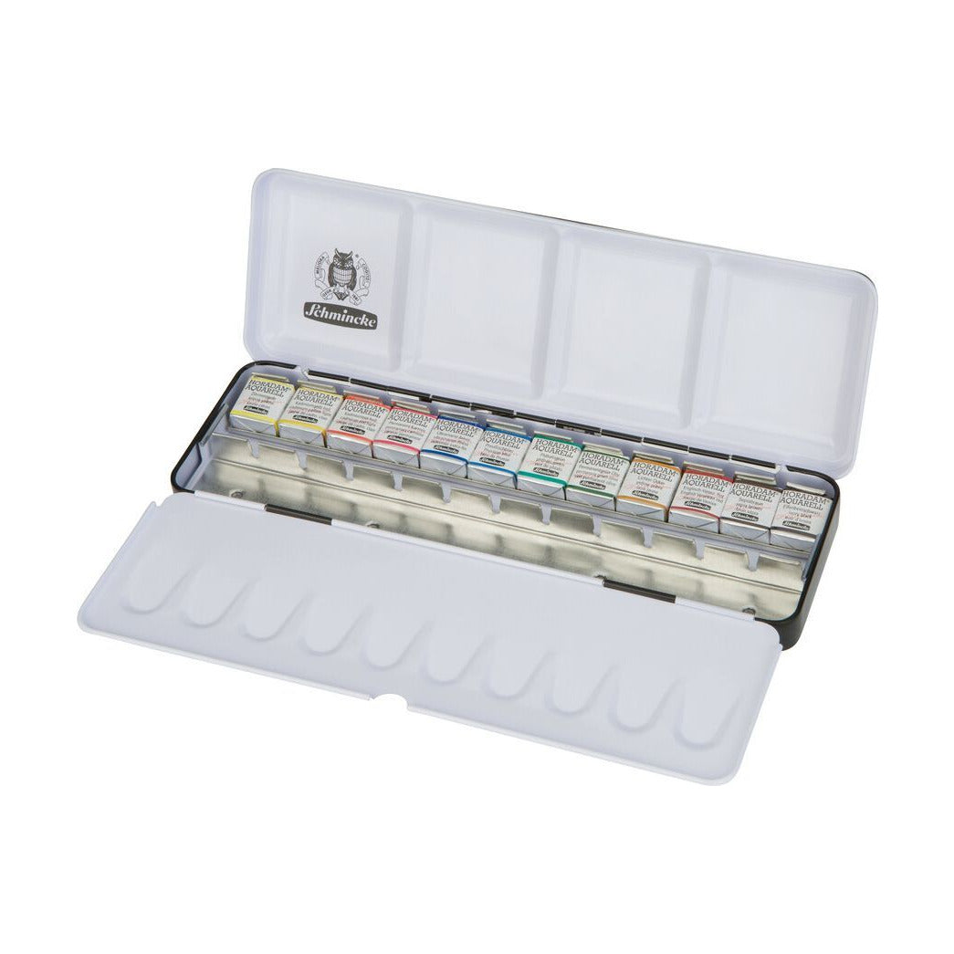Metalni akvarel set Schmincke HORADAM, 12 x 1/2 posudice s dodatnim prostorom