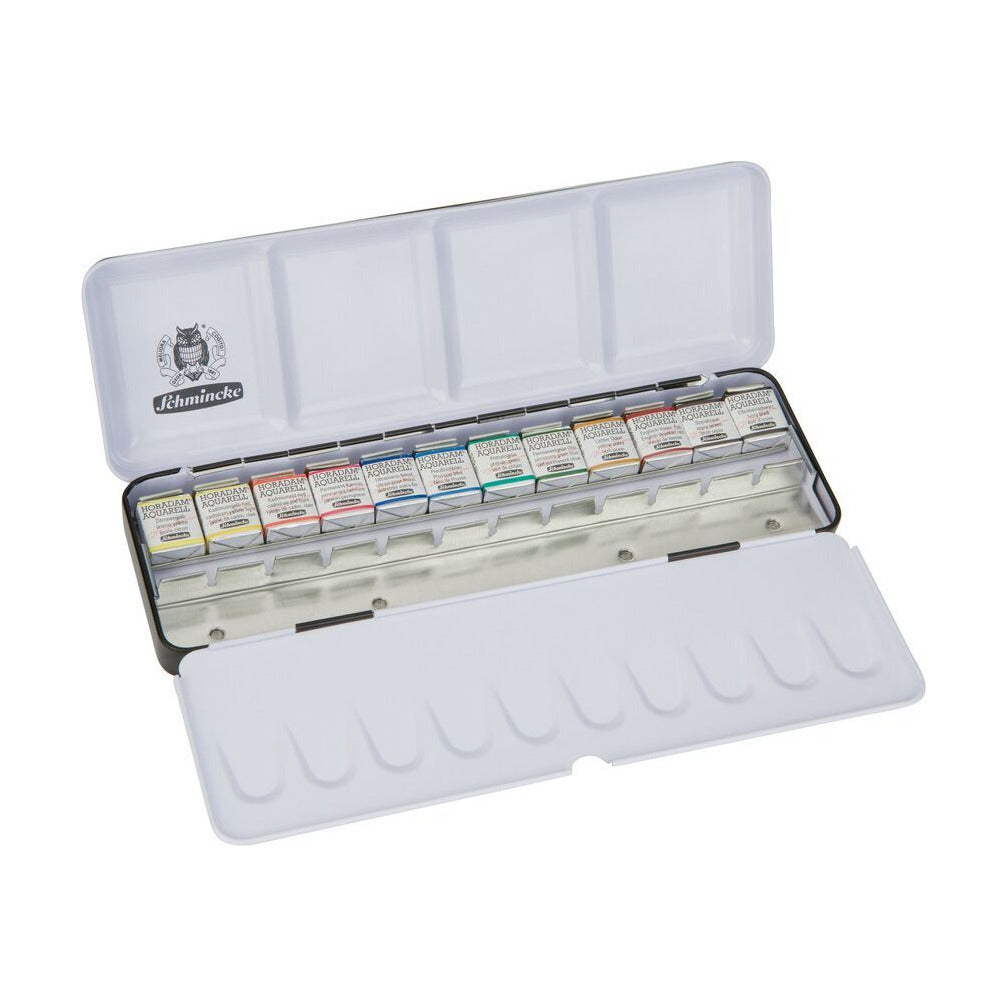 Metalni akvarel set Schmincke HORADAM, 12 x 1/2 posudice s dodatnim prostorom