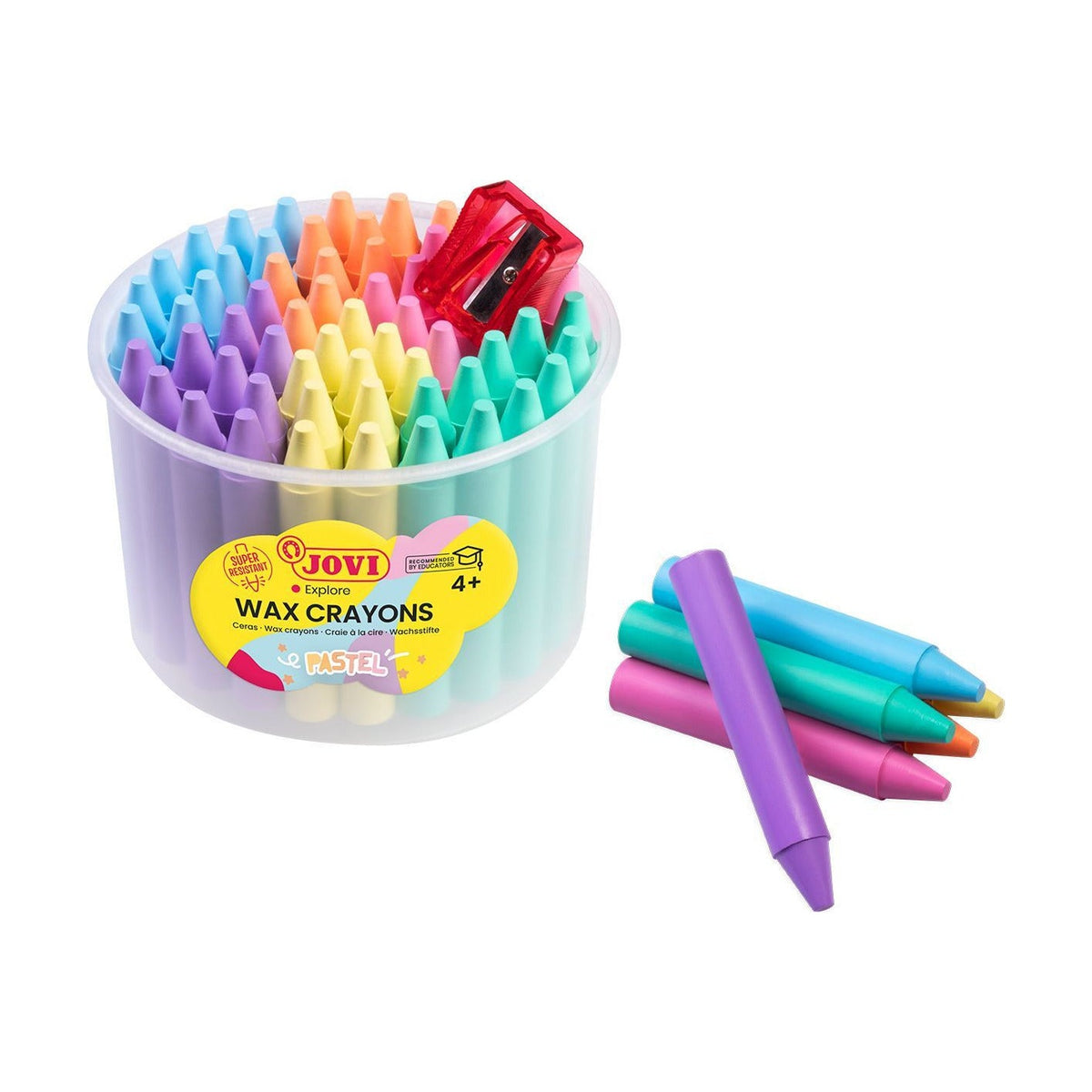 Okrugle voštane boje JOVI Jumbo pastelne set 60 kom sa šiljilom
