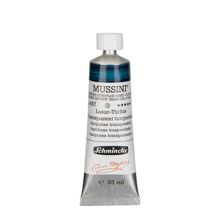 Oljne barve Schmincke MUSSINI 35 ml – 497 turkizna transparentna