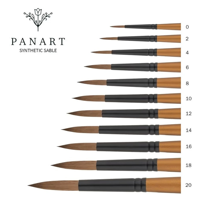 PanArt 1101 - guľatý akvarelový štetec zo soboľa | rôzne veľkosti — obrázok 2