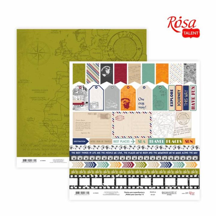 Papiri za scrapbooking 30.48 x 30.48 cm Make your journey | razni motivi — slika 5