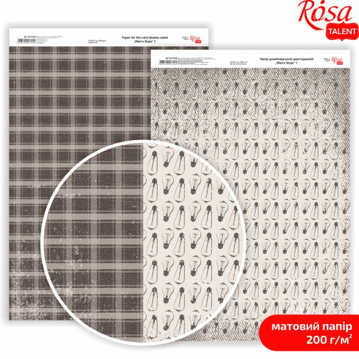 Papiri za scrapbooking Mens Style A4 | različiti motivi — slika 1