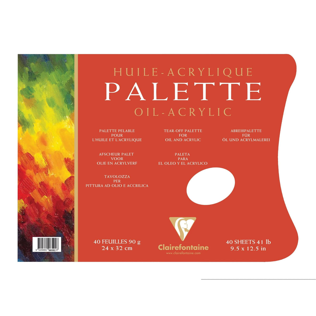 Papirnata slikarska paleta Clairefontaine 90 g/m2 - 24 x 32 cm, 40 listova