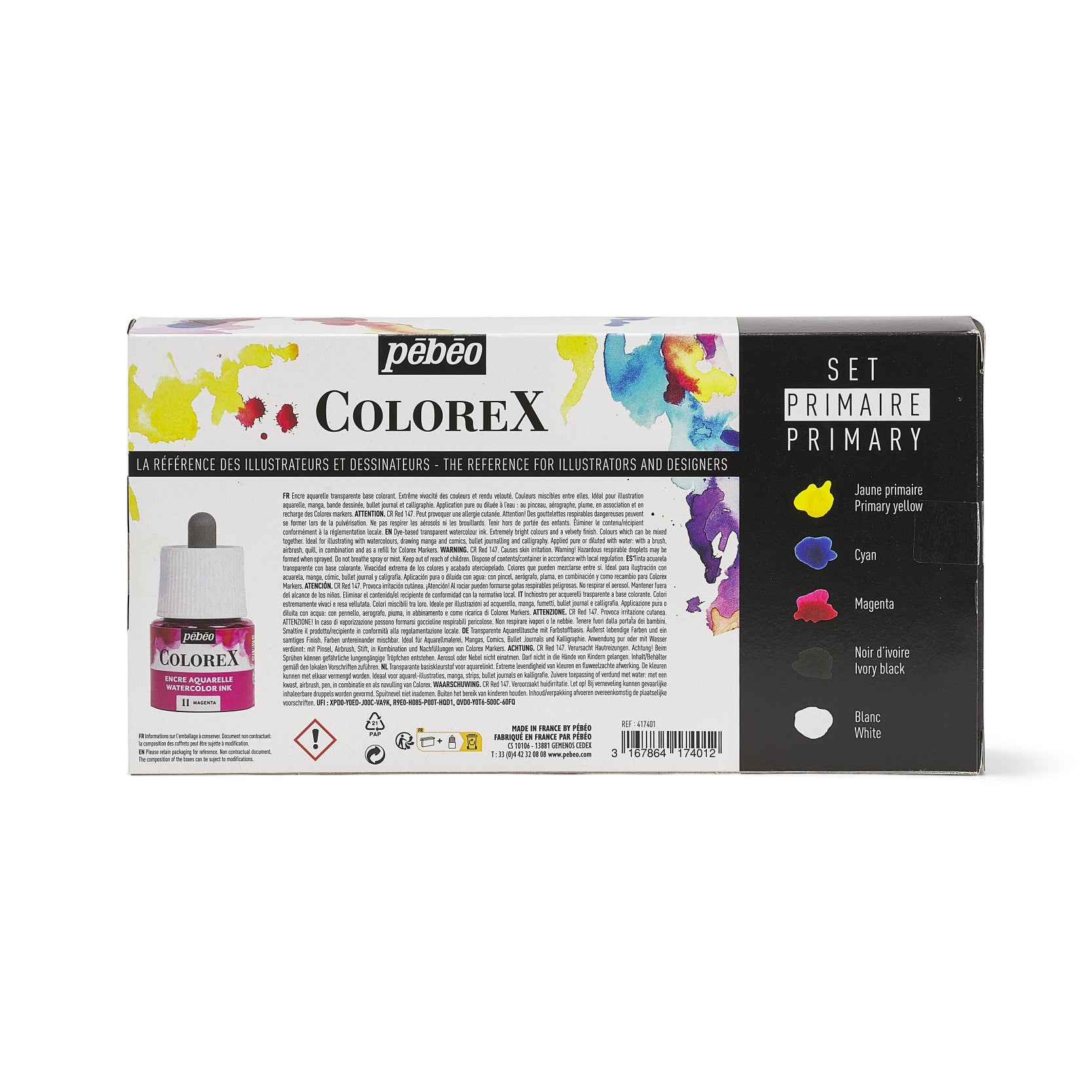 Pebeo Colorex set akvarelnih tinti 5 x 45 ml