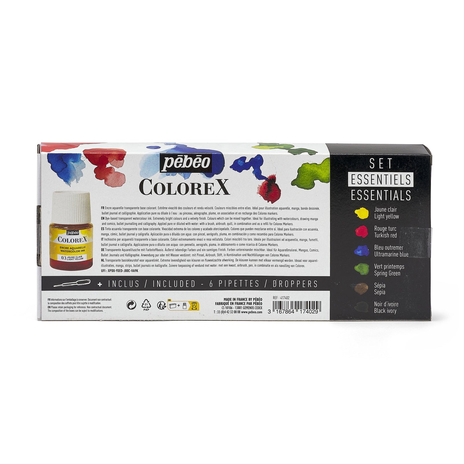 Pebeo Colorex set akvarel boja 6 x 20 ml