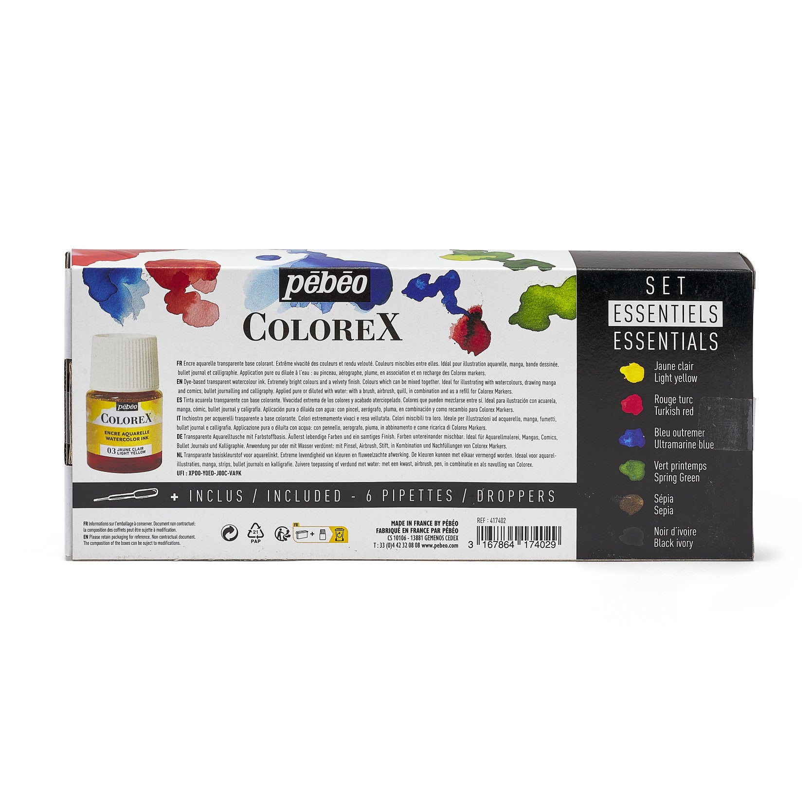 Pebeo Colorex set akvarel boja 6 x 20 ml