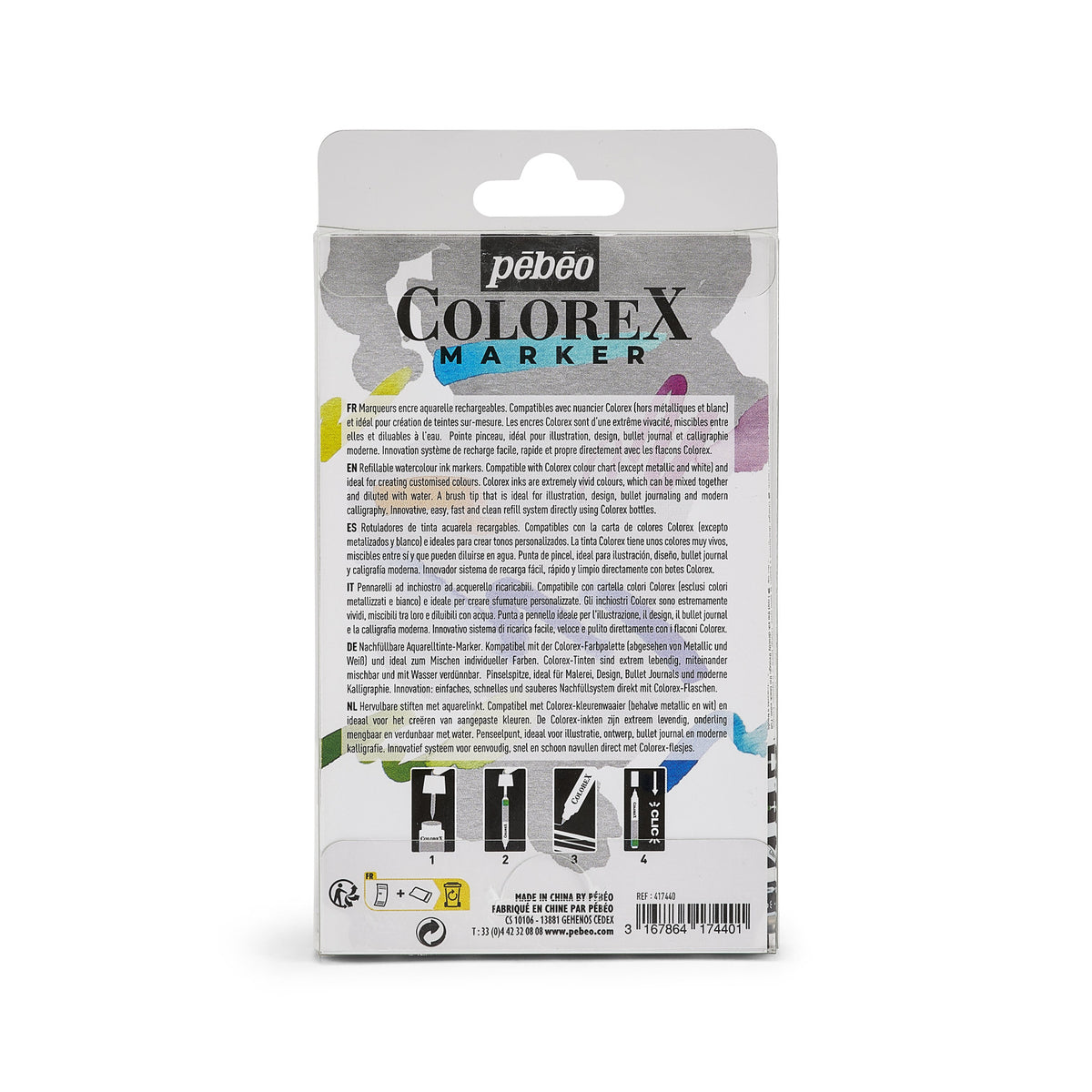 Pebeo Colorex set praznih markera za ponovno punjenje 6 kom