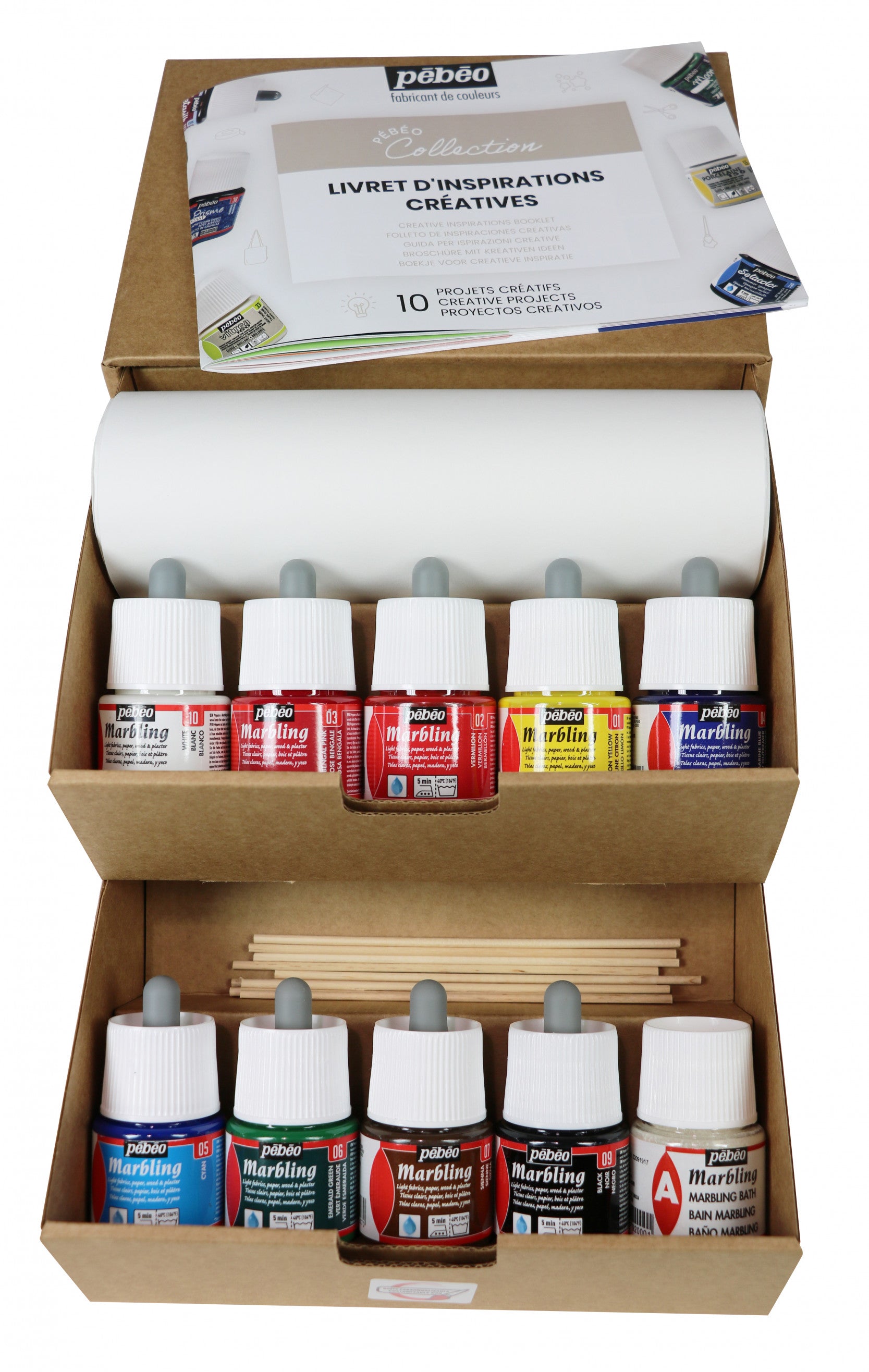 Pebeo Marbling set boja za mramoriranje 10 x 45 ml