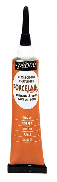 Pebeo Porcelaine 150 reljefna kontura za porculan 20 ml – Bakrena