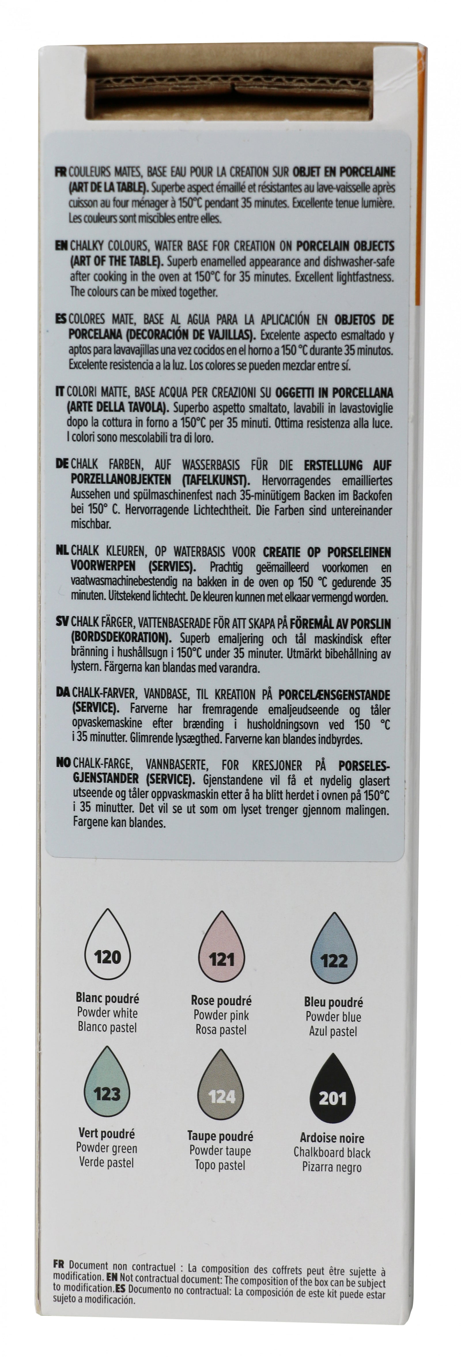 Pebeo Porcelaine 150 set boja za porculan Chalk 6 x 20 ml