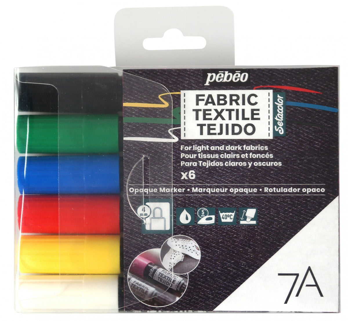 Pebeo set markera za tekstil Setacolor 6 kom CLASSIC