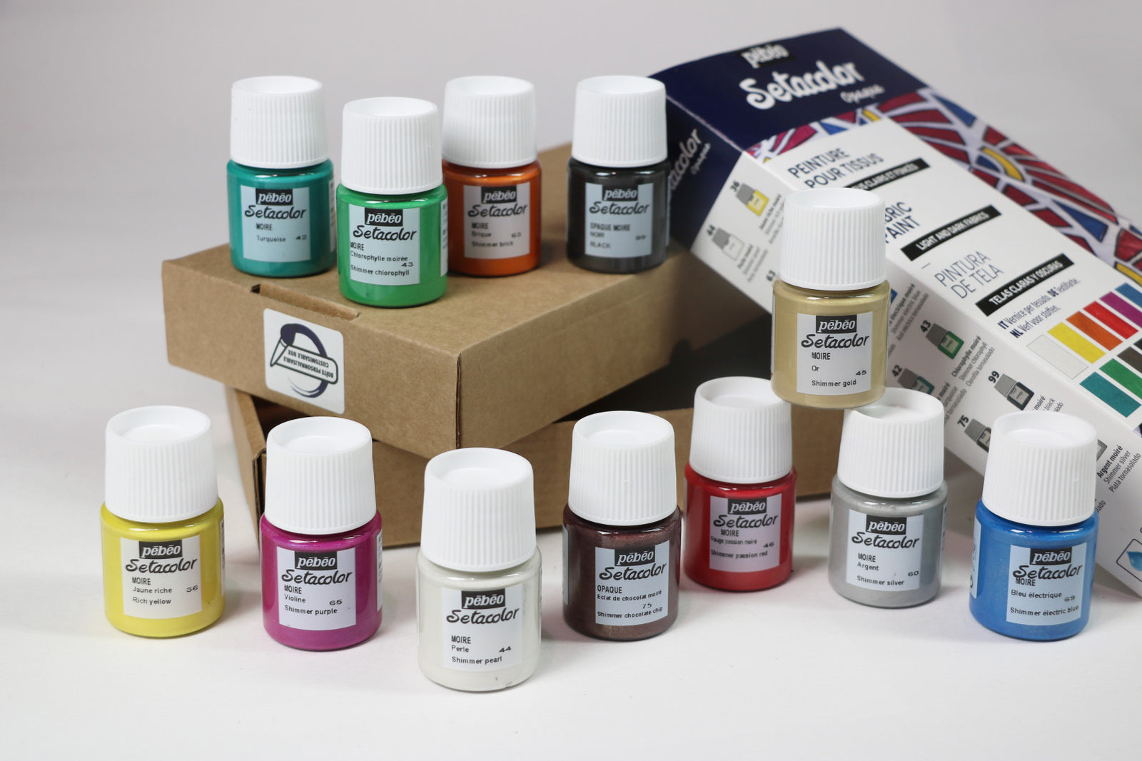 Pebeo Setacolor set pokrivnih boja za tekstil 12 x 20 ml