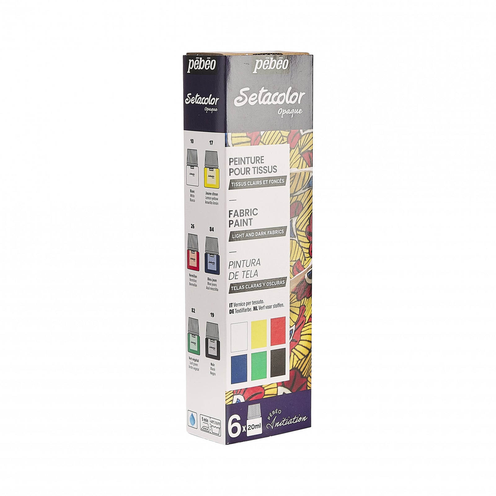 Pebeo Setacolor set pokrivnih boja za tekstil 6 x 20 ml