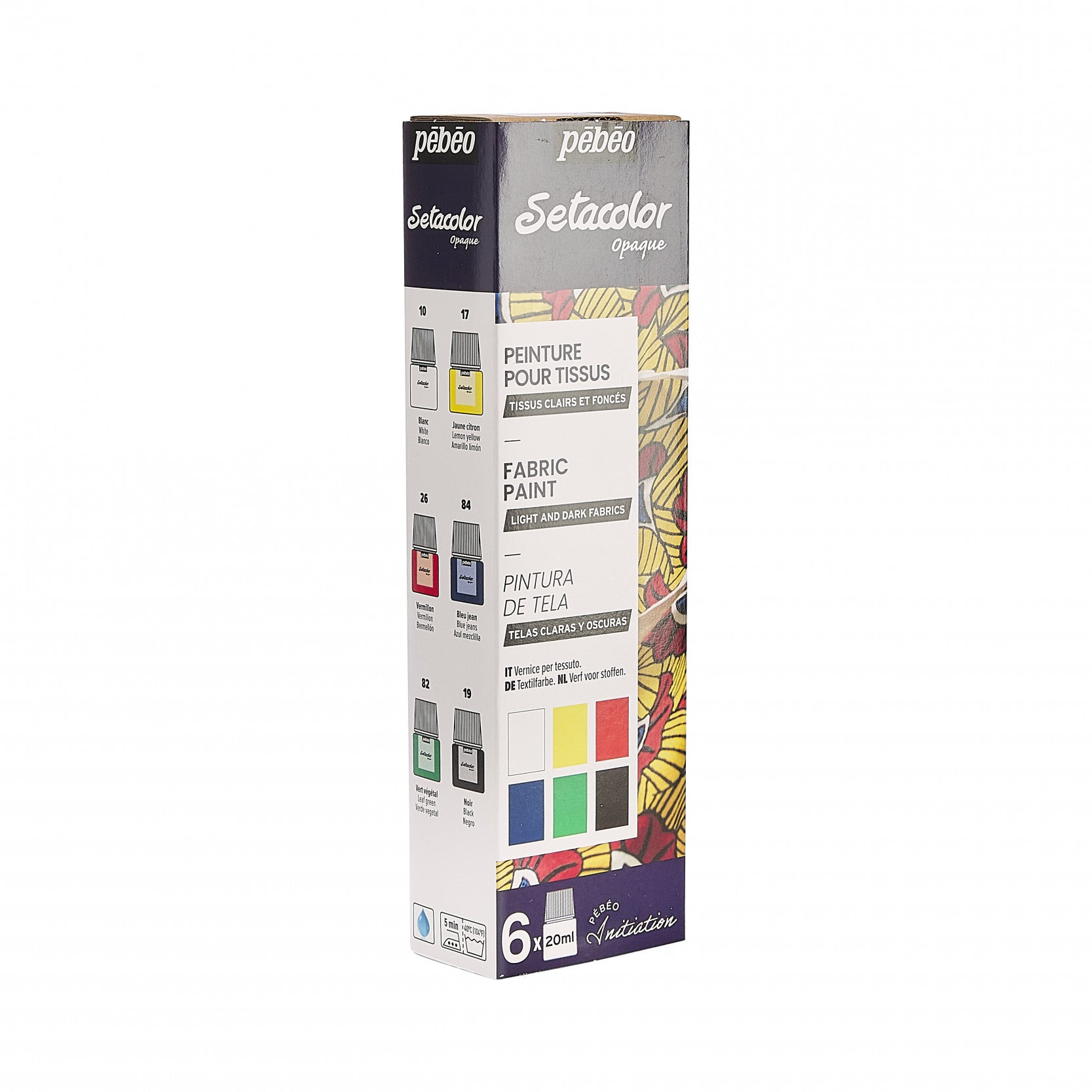 Pebeo Setacolor set pokrivnih boja za tekstil 6 x 20 ml