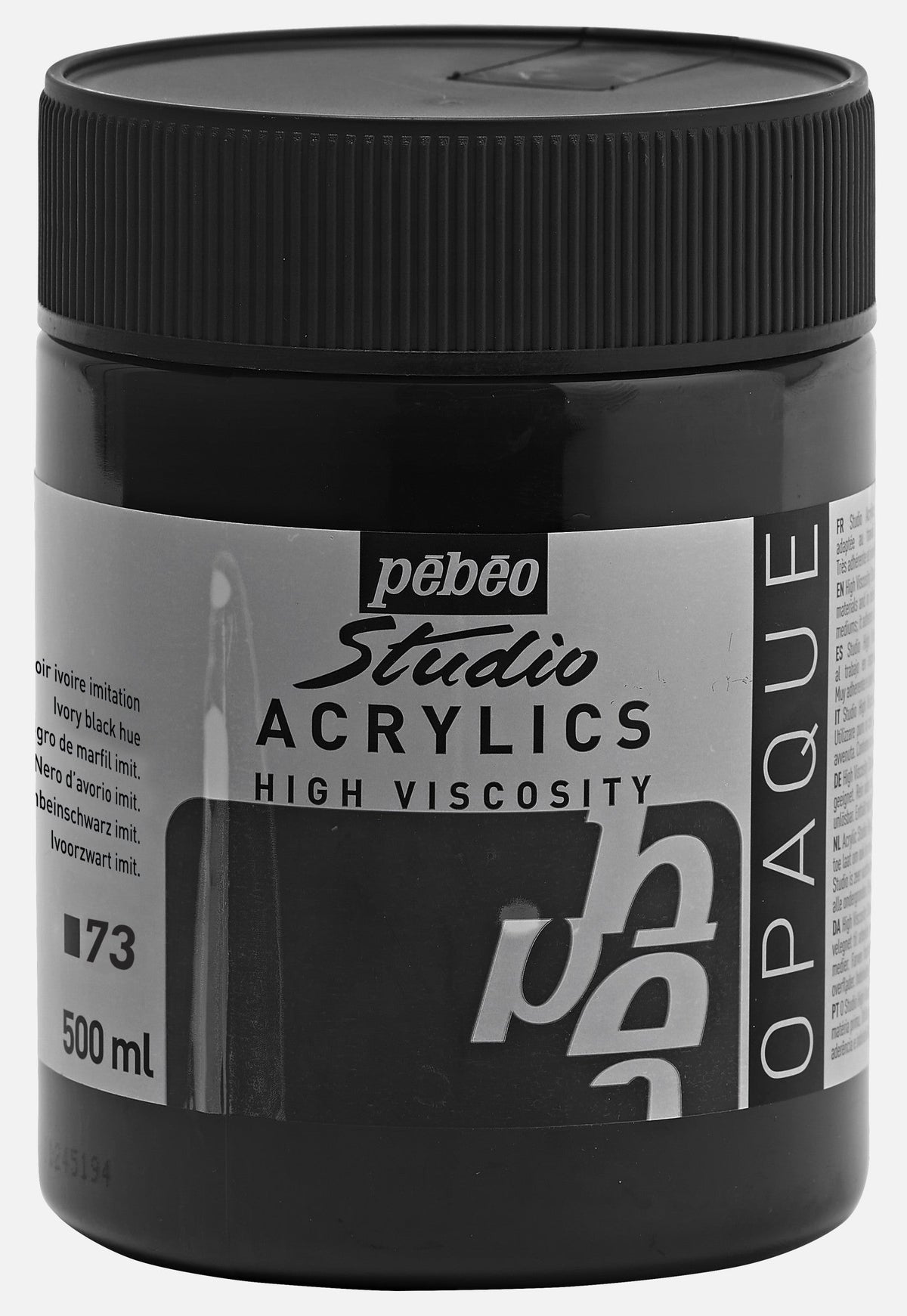 Pebeo Studio akrilna boja 500 ml – Bjelokosno crna nijansa