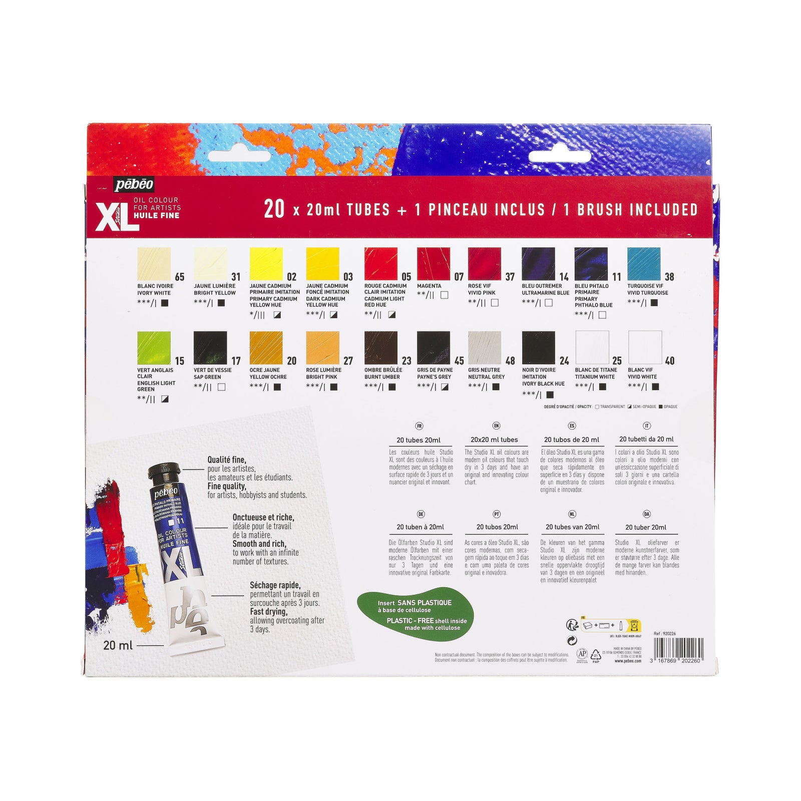 Pebeo Studio XL set uljanih boja 20 x 20 ml s kistom