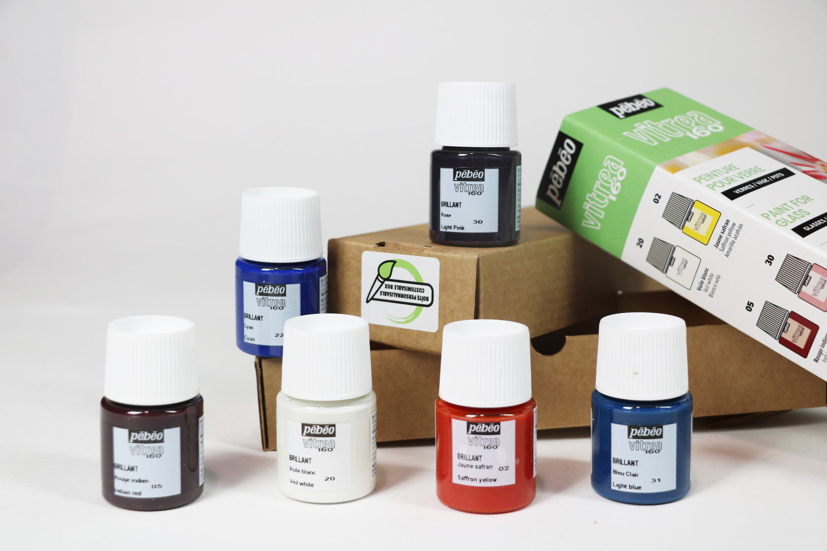 Pebeo Vitrea 160 set boja za staklo 6 x 20 ml