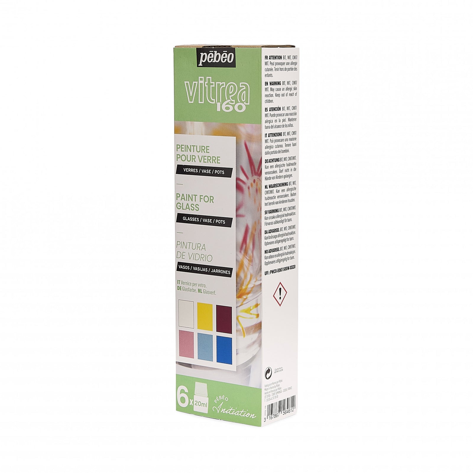 Pebeo Vitrea 160 set boja za staklo 6 x 20 ml